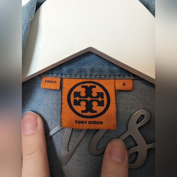 Tory Burch Light Denim Blue Belted Brigette Shirt Dress - Size 6 (M) - Picture 4 of 16